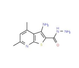 3-amino-4,6-dimethylthieno[2,3-b]pyridine-2-carbohydrazide (CAS 128918-28-5) - chemical structure image