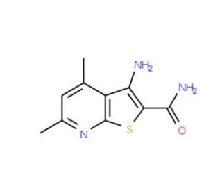 3-amino-4,6-dimethylthieno[2,3-b]pyridine-2-carboxamide (CAS 67795-42-0) - chemical structure image