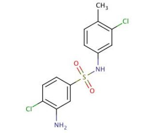 3-Amino-4-chloro-N-(3-chloro-4-methyl-phenyl)-benzenesulfonamide - chemical structure image