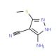 3-Amino-4-cyano-5-methylthiopyrazole (CAS 72760-85-1) - chemical structure image