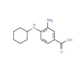 3-Amino-4-cyclohexylamino-benzoic acid (CAS 329020-79-3) - chemical structure image