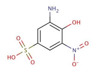 3-Amino-4-hydroxy-5-nitrobenzenesulfonic acid (CAS 96-93-5) - chemical structure image