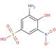3-Amino-4-hydroxy-5-nitrobenzenesulfonic acid (CAS 96-93-5) - chemical structure image
