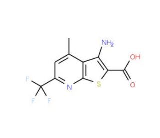 3-Amino-4-methyl-6-(trifluoromethyl)thieno-[2,3-b]pyridine-2-carboxylic acid - chemical structure image