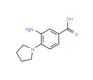 3-Amino-4-pyrrolidin-1-yl-benzoic acid (CAS 123986-58-3) - chemical structure image