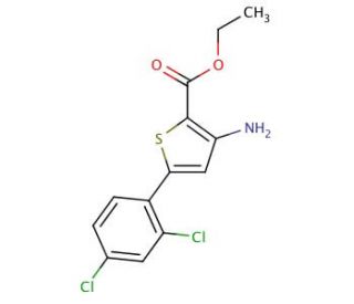 3-Amino-5-(2,4-dichloro-phenyl)-thiophene-2-carboxylic acid ethyl ester - chemical structure image