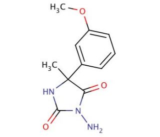 3-amino-5-(3-methoxyphenyl)-5-methylimidazolidine-2,4-dione - chemical structure image