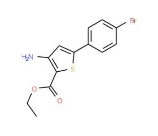 3-Amino-5-(4-bromo-phenyl)-thiophene-2-carboxylic acid ethyl ester (CAS 91076-96-9) - chemical structure image