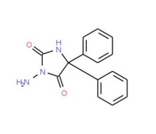3-amino-5,5-diphenylimidazolidine-2,4-dione (CAS 1224-08-4) - chemical structure image
