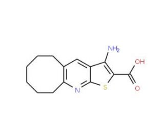 3-Amino-5,6,7,8,9,10-hexahydrocycloocta[b]thieno-[3,2-e]pyridine-2-carboxylic acid - chemical structure image