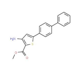 3-Amino-5-biphenyl-4-yl-thiophene-2-carboxylic acid methyl ester - chemical structure image