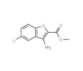 3-Amino-5-chloro-benzofuran-2-carboxylic acid methyl ester (CAS 20139-54-2) - chemical structure image