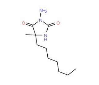 3-Amino-5-heptyl-5-methyl-imidazolidine-2,4-dione - chemical structure image