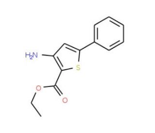 3-Amino-5-phenyl-thiophene-2-carboxylic acid ethyl ester (CAS 88534-50-3) - chemical structure image