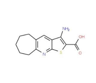 3-Amino-6,7,8,9-tetrahydro-5H-cyclohepta[b]-thieno[3,2-e]pyridine-2-carboxylic acid - chemical structure image