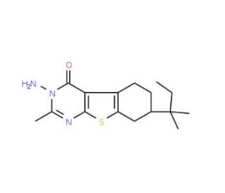 3-Amino-7-(1,1-dimethylpropyl)-2-methyl-5,6,7,8-tetrahydro[1]benzothieno[2,3-d]pyrimidin-4(3H)-one - chemical structure image