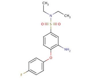 3-Amino-N,N-diethyl-4-(4-fluoro-phenoxy)-benzenesulfonamide - chemical structure image