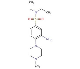 3-amino-N,N-diethyl-4-(4-methylpiperazin-1-yl)benzenesulfonamide - chemical structure image