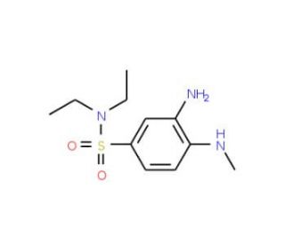 3-amino-N,N-diethyl-4-(methylamino)benzenesulfonamide (CAS 49804-44-6) - chemical structure image