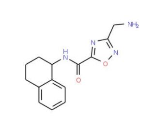 3-(Aminomethyl)-N-1,2,3,4-tetrahydronaphthalen-1-yl-1,2,4-oxadiazole-5-carboxamide - chemical structure image