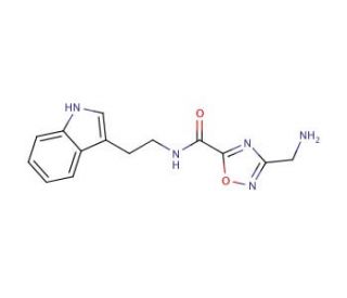 3-(Aminomethyl)-N-[2-(1H-indol-3-yl)ethyl]-1,2,4-oxadiazole-5-carboxamide - chemical structure image