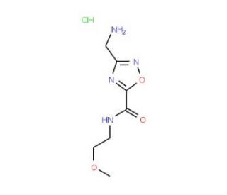 3-(Aminomethyl)-N-(2-methoxyethyl)-1,2,4-oxadiazole-5-carboxamide hydrochloride - chemical structure image