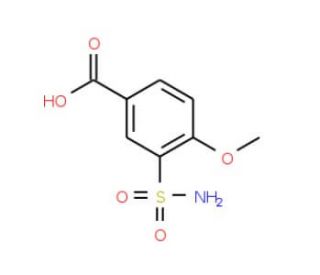 3-(aminosulfonyl)-4-methoxybenzoic acid (CAS 20532-06-3) - chemical structure image