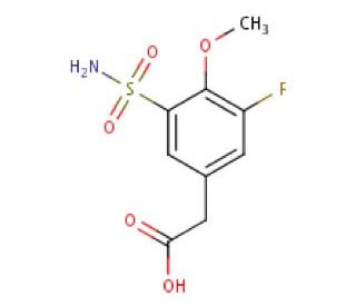 [3-(aminosulfonyl)-5-fluoro-4-methoxyphenyl]acetic acid - chemical structure image