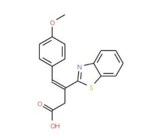 3-Benzothiazol-2-yl-4-(4-methoxy-phenyl)-but-3-enoic acid (CAS 748786-57-4) - chemical structure image