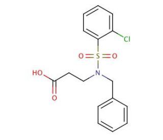 3-{benzyl[(2-chlorophenyl)sulfonyl]amino}propanoic acid - chemical structure image