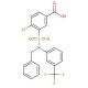 3-[Benzyl-(3-trifluoromethyl-phenyl)-sulfamoyl]-4-chloro-benzoic acid - chemical structure image