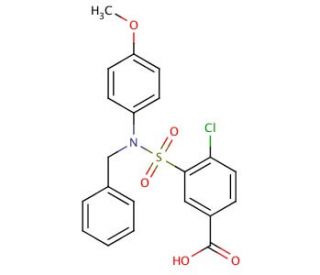 3-[Benzyl-(4-methoxy-phenyl)-sulfamoyl]-4-chloro-benzoic acid - chemical structure image
