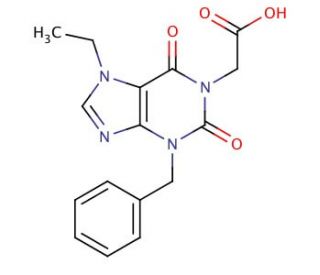 (3-benzyl-7-ethyl-2,6-dioxo-2,3,6,7-tetrahydro-1H-purin-1-yl)acetic acid - chemical structure image