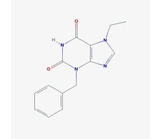 3-Benzyl-7-ethyl-3,7-dihydro-purine-2,6-dione (CAS 139927-85-8) - chemical structure image