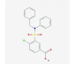 3-(Benzyl-phenyl-sulfamoyl)-4-chloro-benzoic acid - chemical structure image
