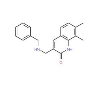 3-(Benzylamino-methyl)-7,8-dimethyl-1H-quinolin-2-one - chemical structure image