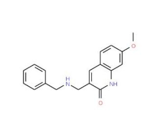 3-(Benzylamino-methyl)-7-methoxy-1H-quinolin-2-one - chemical structure image