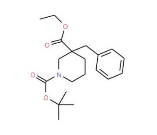 3-Benzylpiperidine-1,3-dicarboxylic acid1-tert-butyl ester 3-ethyl ester (CAS 170842-80-5) - chemical structure image