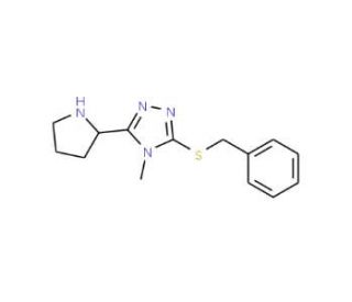 3-Benzylsulfanyl-4-methyl-5-pyrrolidin-2-yl-4H-[1,2,4]triazole - chemical structure image