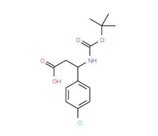 3-Boc-amino-3-(4&prime;-chlorophenyl) propioinic acid (CAS 284493-65-8) - chemical structure image