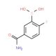 3-Borono-4-fluorobenzamide (CAS 874289-39-1) - chemical structure image