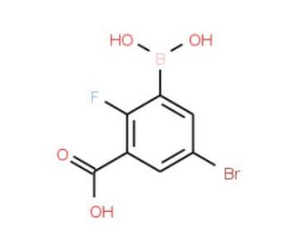 3-Borono-5-bromo-2-fluorobenzoic acid (CAS 957120-63-7) - chemical structure image