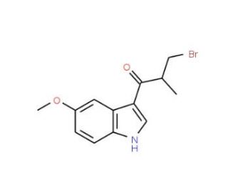 3-Bromo-1-(5-methoxy-1H-indol-3-yl)-2-methylpropan-1-one - chemical structure image
