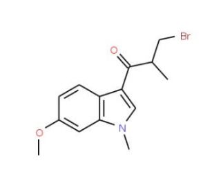 3-Bromo-1-(6-methoxy-1-methyl-1H-indol-3-yl)-2-methylpropan-1-one - chemical structure image
