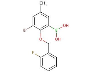 3-Bromo-2-(2&prime;-fluorobenzyloxy)-5-methylphenylboronic acid (CAS 849062-18-6) - chemical structure image