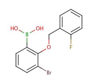 3-Bromo-2-(2&prime;-fluorobenzyloxy)phenylboronic acid (CAS 870778-86-2) - chemical structure image