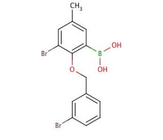 3-Bromo-2-(3&prime;-bromobenzyloxy)-5-methylphenylboronic acid (CAS 849052-16-0) - chemical structure image