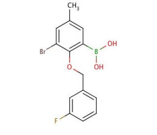 3-Bromo-2-(3&prime;-fluorobenzyloxy)-5-methylphenylboronic acid (CAS 849062-40-4) - chemical structure image