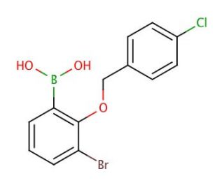 3-Bromo-2-(4&prime;-chlorobenzyloxy)phenylboronic acid (CAS 849052-23-9) - chemical structure image