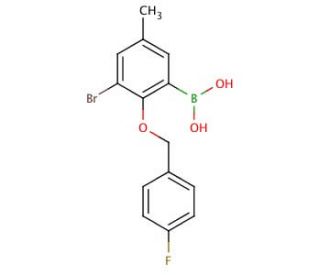 3-Bromo-2-(4&prime;-fluorobenzyloxy)-5-methylphenylboronic acid (CAS 849062-41-5) - chemical structure image